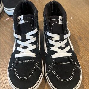 Vans Kids Black and White High-Top Sneakers